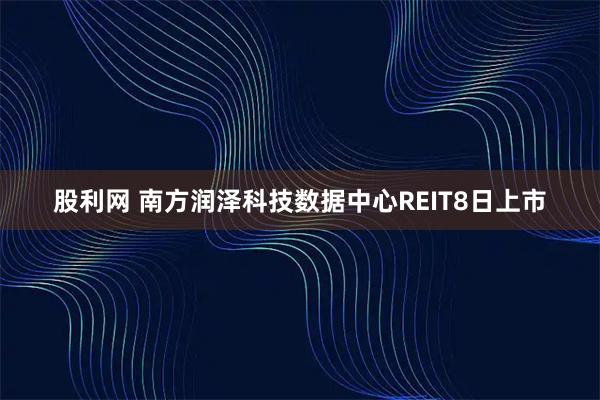 股利网 南方润泽科技数据中心REIT8日上市