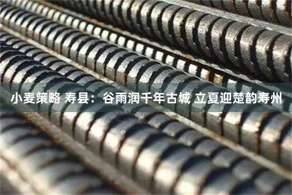 小麦策略 寿县：谷雨润千年古城 立夏迎楚韵寿州